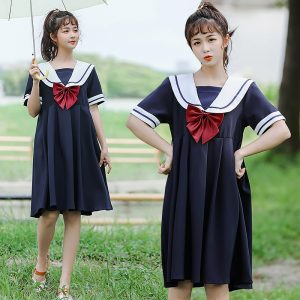 Academy Style Sailor Collar Long Sleeve Dress