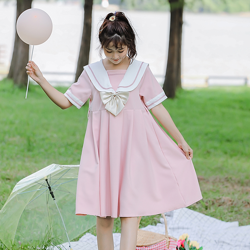 Academy Style Sailor Collar Long Sleeve Dress - Image 2