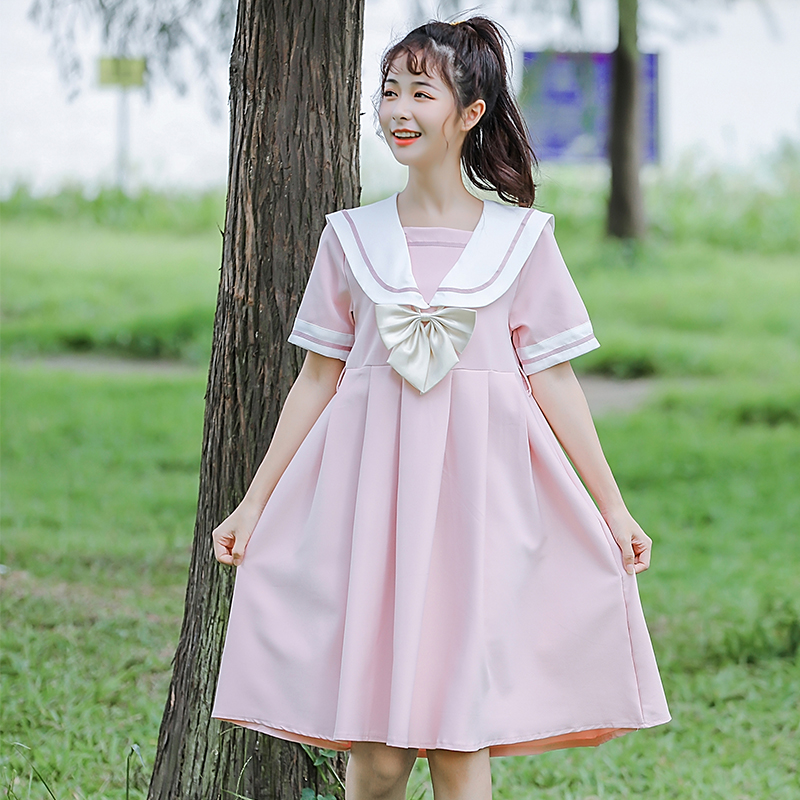 Academy Style Sailor Collar Long Sleeve Dress - Image 3