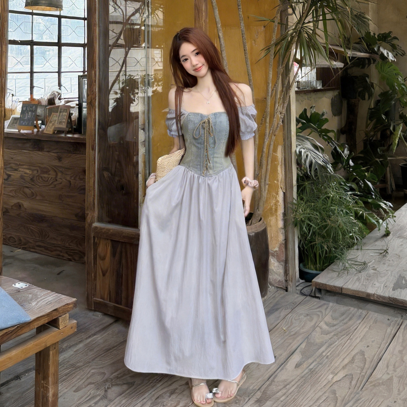 New French V-Neck A-Line Plus Size Midi Dress for Women Summer Commute - Image 3