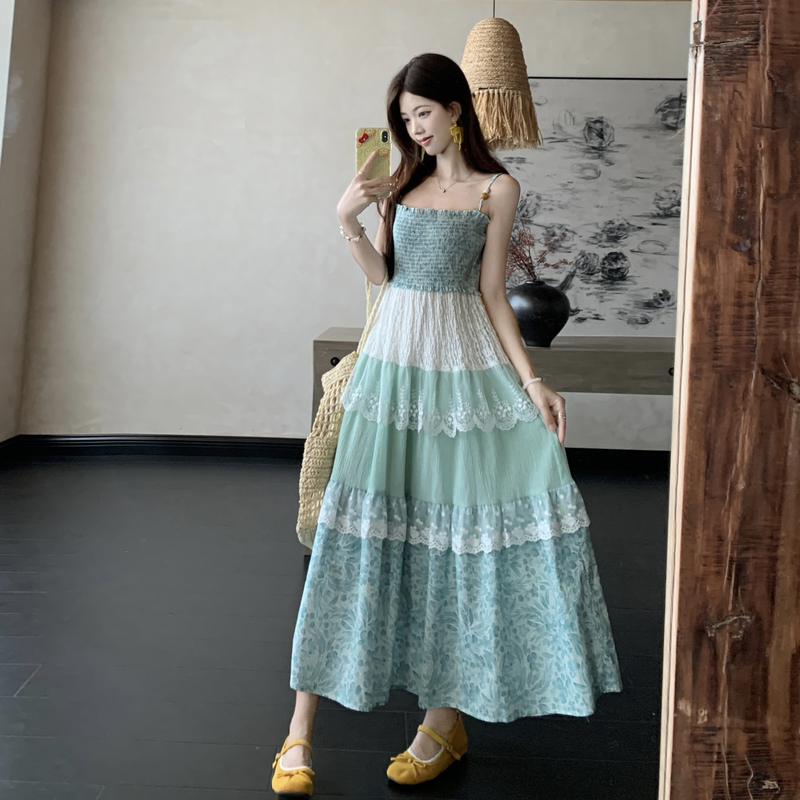 Plus Size Sweet Pastoral Floral Sleeveless Two-Piece Maxi Dress Set Summer 2026 - Image 4