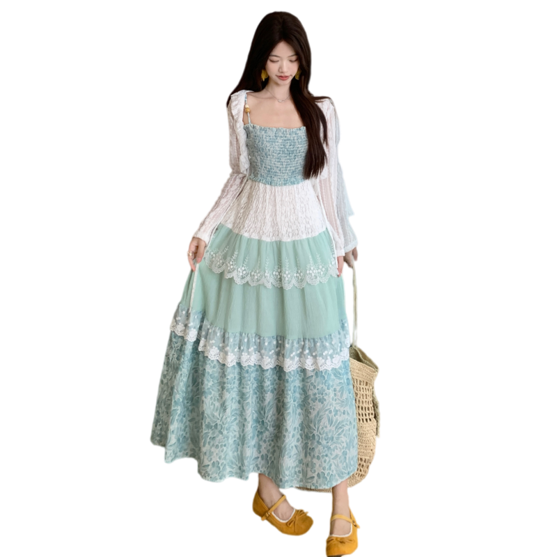 Plus Size Sweet Pastoral Floral Sleeveless Two-Piece Maxi Dress Set Summer 2026 - Image 5