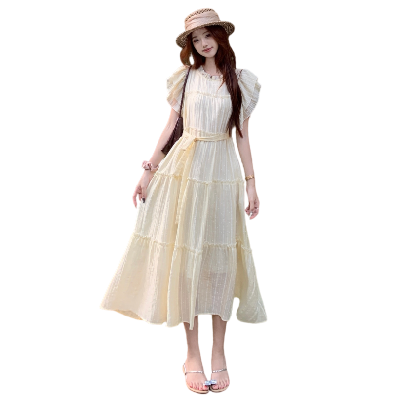 Plus Size French Style Midi Dress with Ruffle Trim and Flutter Sleeves Summer 2026 - Image 5