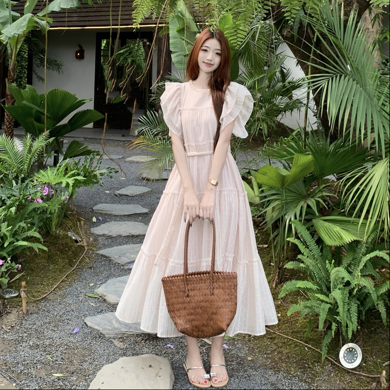 Plus Size French Style Midi Dress with Ruffle Trim and Flutter Sleeves Summer 2026 - Image 3