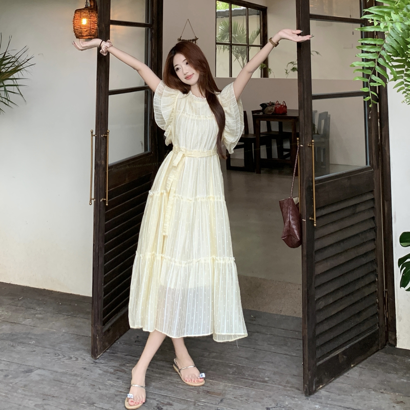 Plus Size French Style Midi Dress with Ruffle Trim and Flutter Sleeves Summer 2026 - Image 2