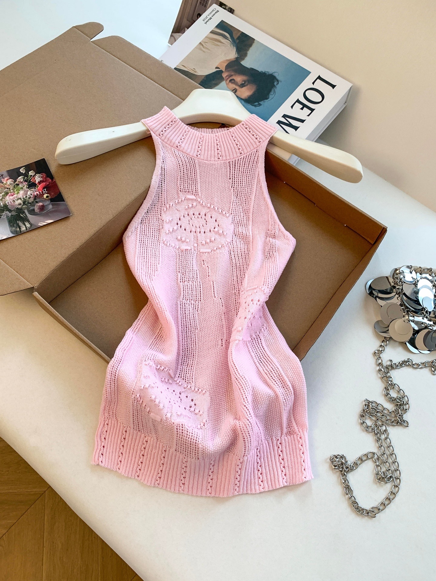 Women's Halter Neck Cutout Sleeveless Knit Tank Top Summer High Stretch Slim Fit Cropped Cami - Image 4
