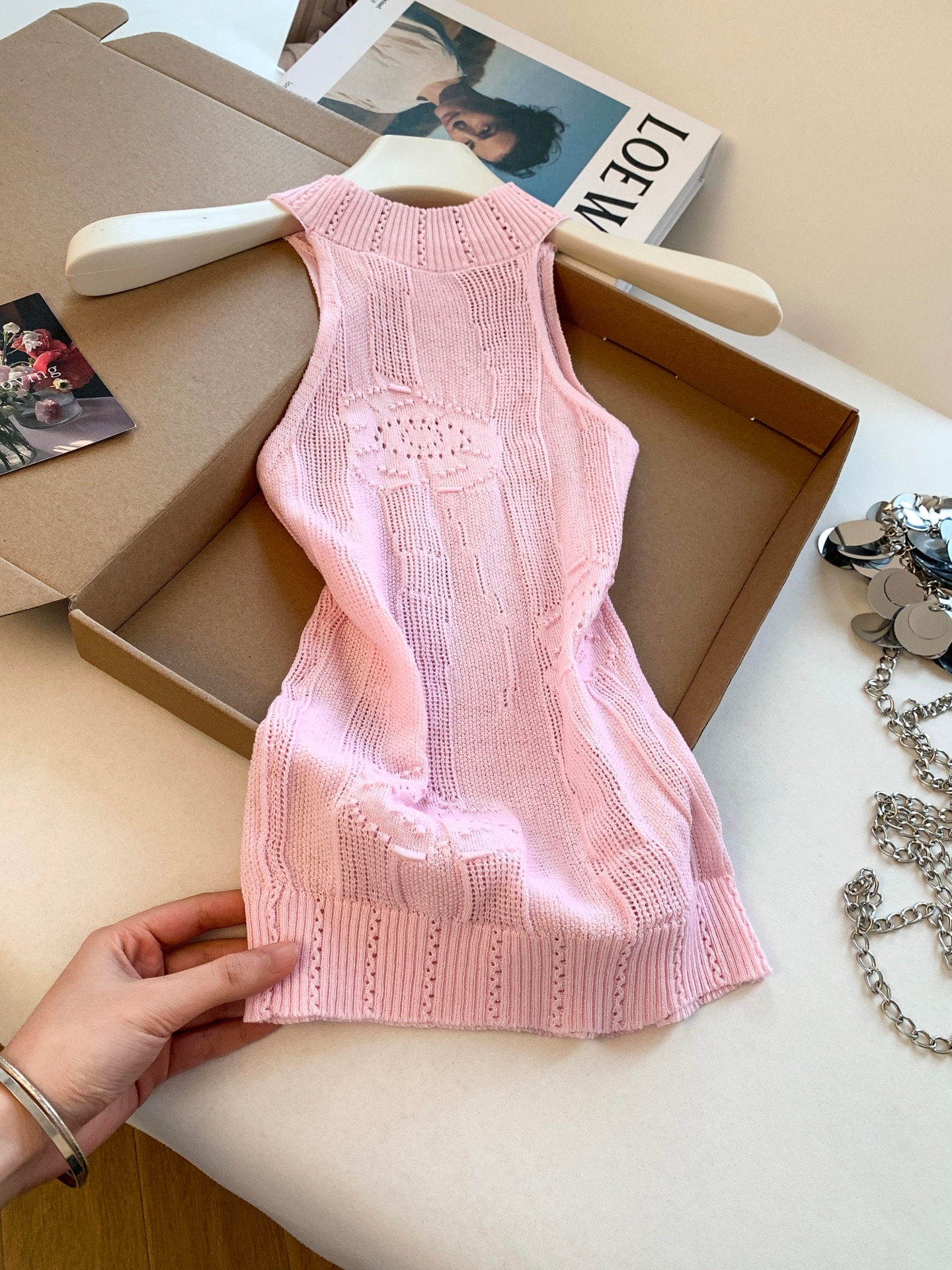Women's Halter Neck Cutout Sleeveless Knit Tank Top Summer High Stretch Slim Fit Cropped Cami - Image 2