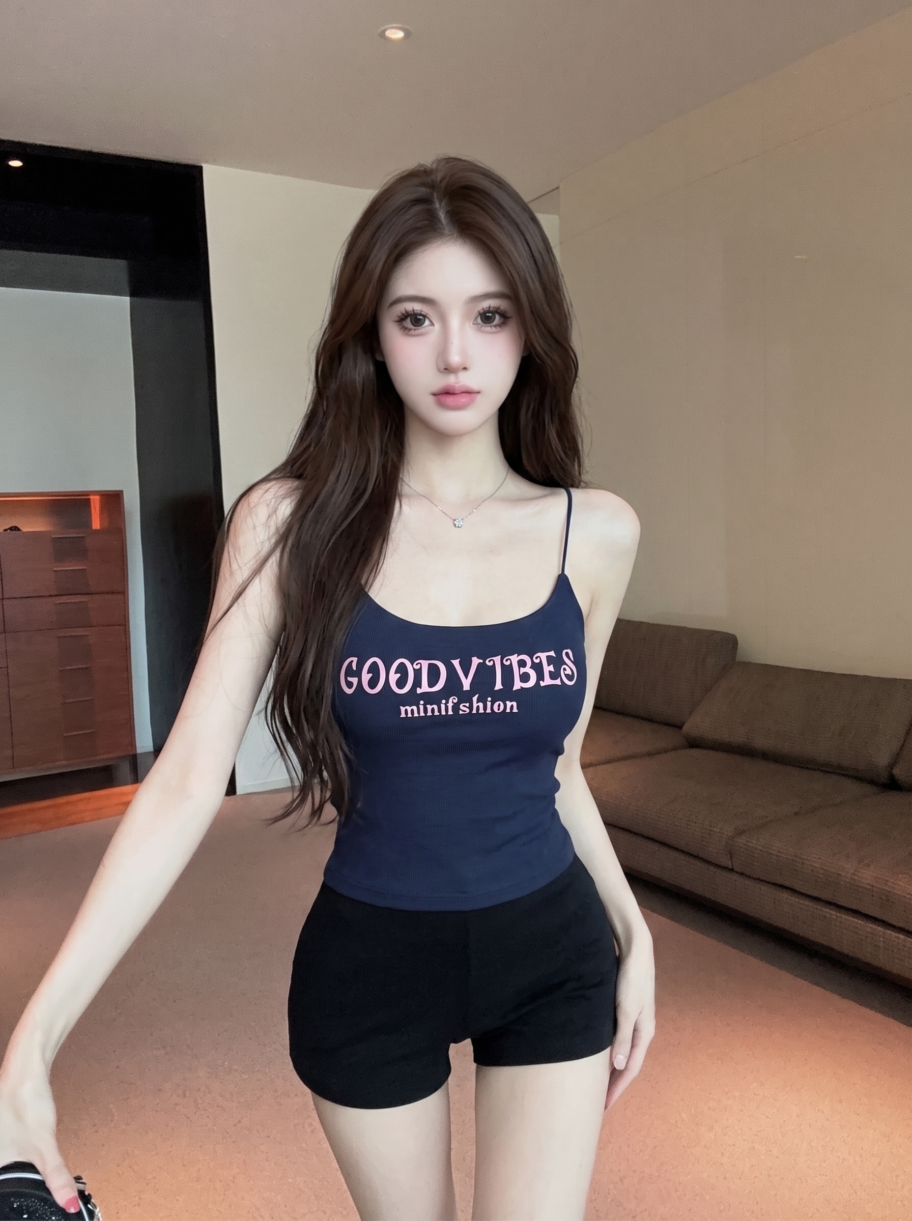 Women's Padded Camisole Tank Top Letter Print Slim Fit Sexy Summer - Image 3